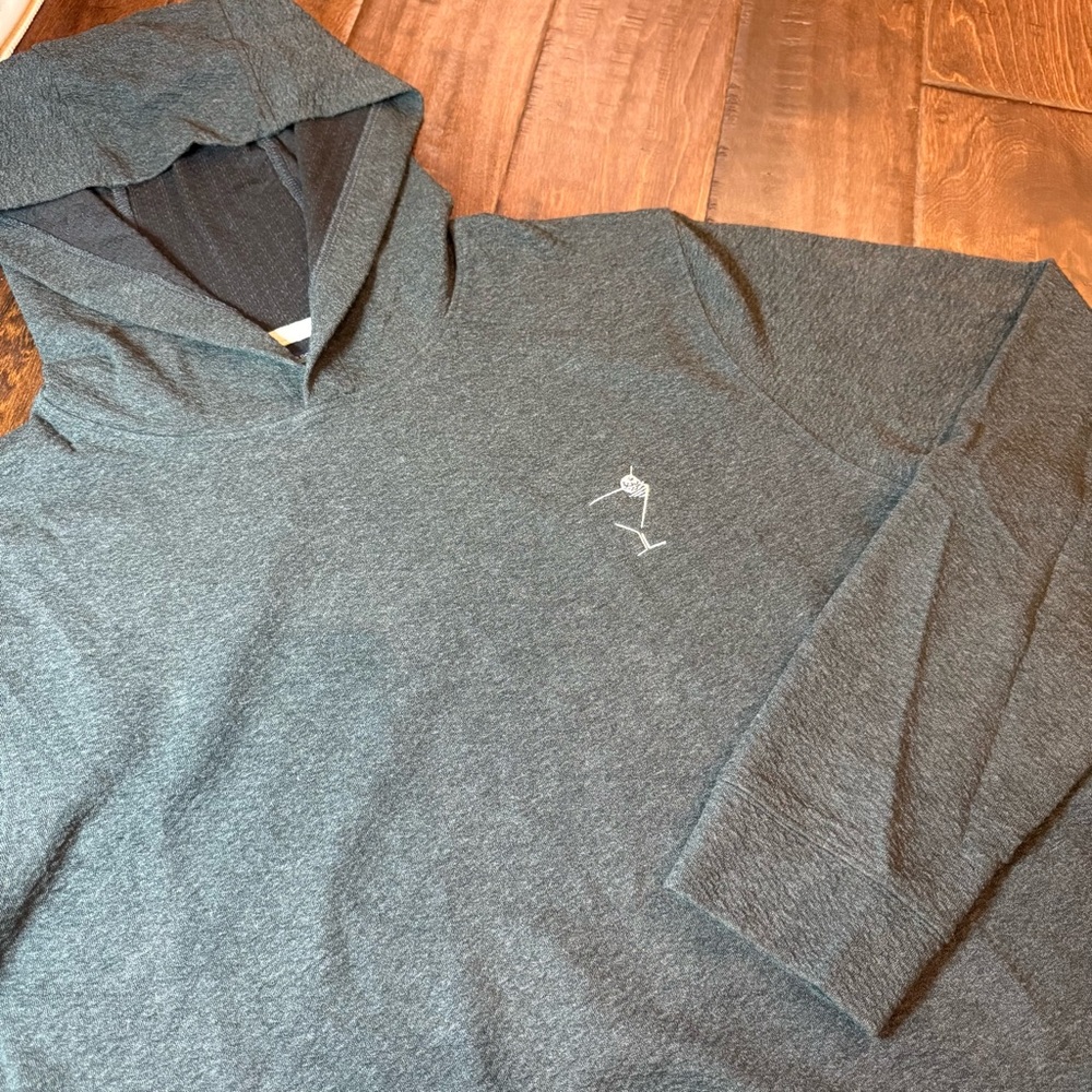 Live Forever Golf The Dawn Patrol Performance Knit Textured Hoodie Black size XL